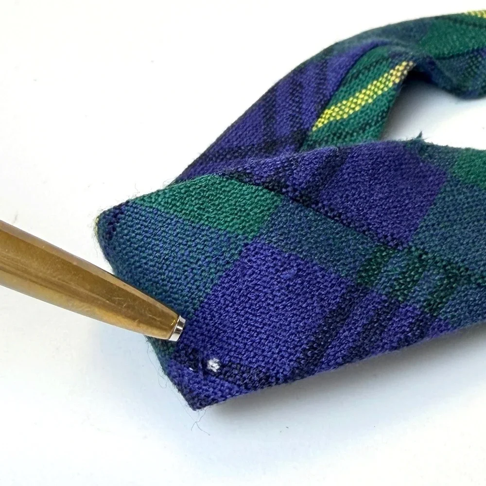 Johnston Tartan Plaid Tie Necktie Men Green Blue 100% New‎ Wool Scotland Vintage